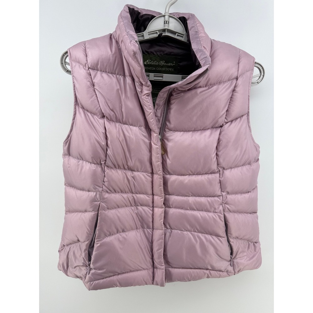 Eddie Bauer‎ Premium Goose Down Vest Women's Medium Puffer Lightweight Pink